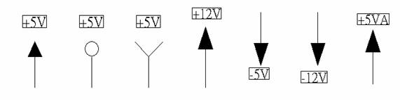 電源符號有下列幾種，可使用鍵盤 [Ctrl + Tab] 鍵切換：