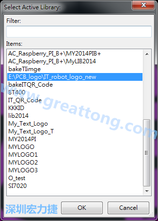 若要存到另外一個library 里， 要點選在File->Current library 重新再選擇Active Library， 就可以點選 File->Save Module in Acitve library 