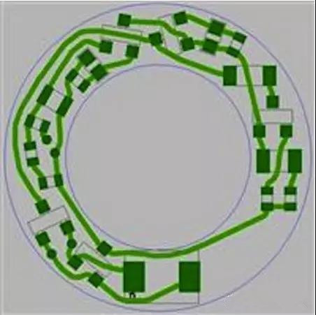 圖6：PCB布線例子：(a)拓?fù)涫阶詣硬季€器(完成了100%導(dǎo)線的布線)；